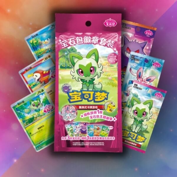 Pokémon Chinese Gem Pack Badge Set Loose Pack