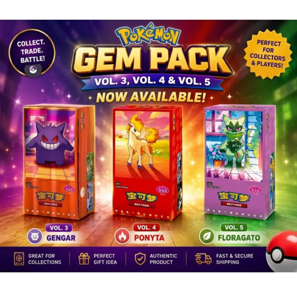 Pokémon Simplified Chinese Gem Pack Vol. 3, 4 & 5 Bundle Box