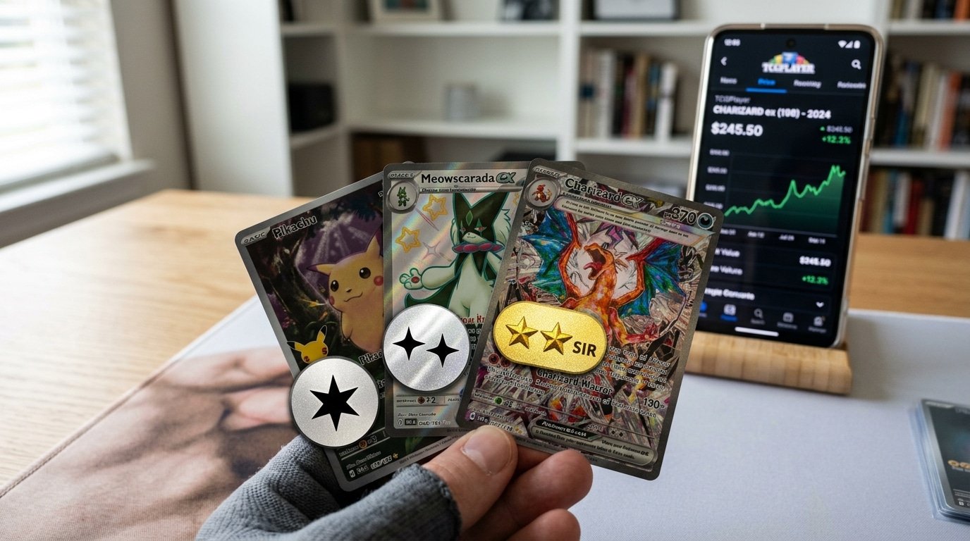 How to read Pokémon card rarity symbols and check prices for beginners